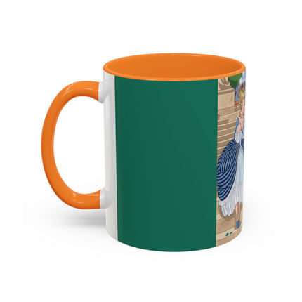 The Peacock's Admiration Colorful Mug (11oz, 15oz) – Rococo Elegance, Peacock Beauty & Garden Charm