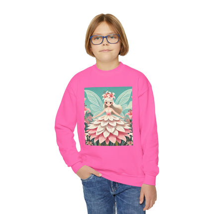 Lily Fairy in Bloom Youth Crewneck Sweatshirt – Grace, Renewal & Gentle Magic