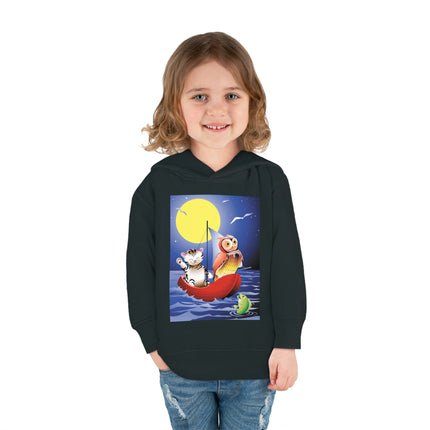 Embarking on a Moonlit Journey Toddler Pullover Fleece Hoodie