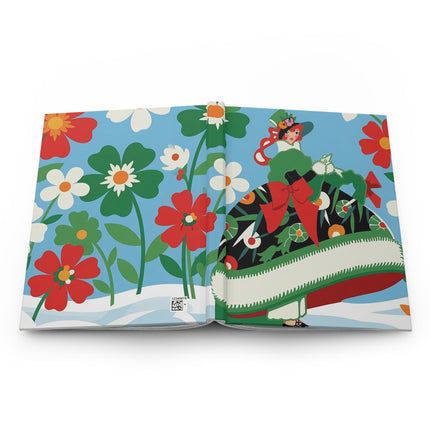 🎀🎄 The Lady Of The Holly Ribbon Hardcover Journal – Whimsical Holiday Fantasy