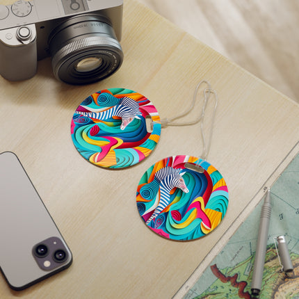 Surfing Zebra Luggage Tags