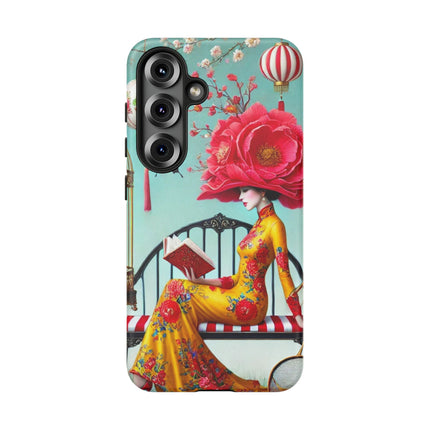 Reading In A Painted Garden Phone Cases