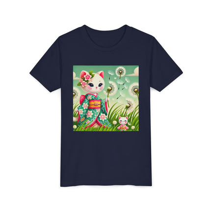 Geisha Kitten and the Dandelion Wish Youth Short Sleeve Tee