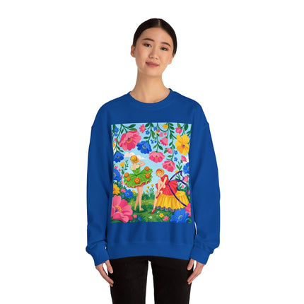 🌸🧚 The Fairies In The Flower Garden Crewneck Sweatshirt – Art Deco Floral Whimsy