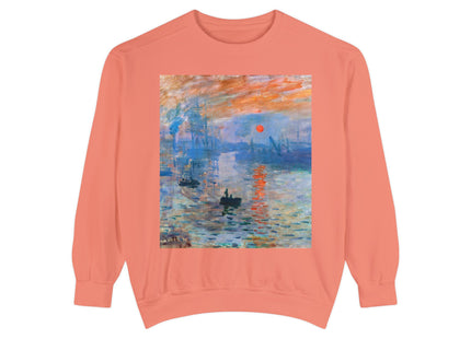 Sunrise by Claude Monet Unisex Garment-Dyed Sweatshirt