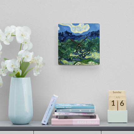 Olive Trees by Vincent Van Gogh Acrylic Wall Clock, Round and Square