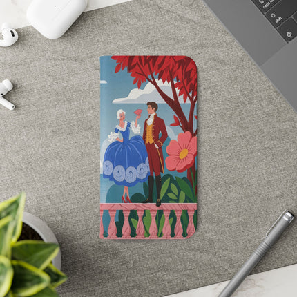 🌺🎭 The Grand Garden Courtship Flip Case – Art Deco Floral Romance
