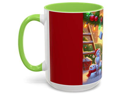 Naughty or Nice Kitten Christmas Colorful Mugs (11oz, 15oz)