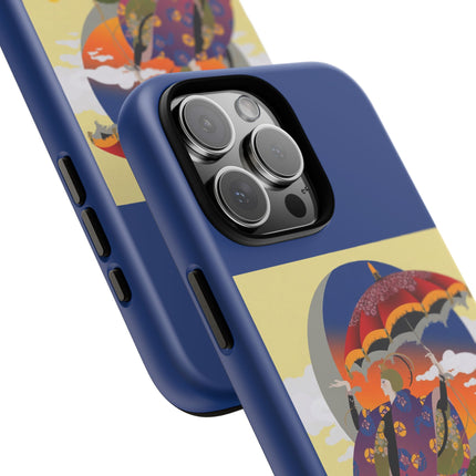 Parasol Sunset Geisha Phone Case – Elegant Twilight Grace