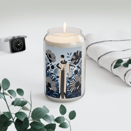 🖤🤍 The Lady Of The Monochrome Flower Garden Scented Soy Candle – Art Deco Fashion Elegance