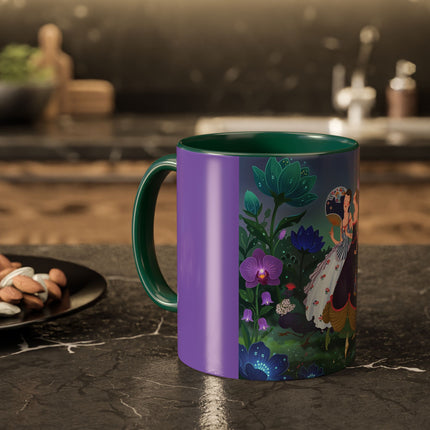 The Ladies Of The Moonlit Garden Colorful Mugs – Art Deco Floral Elegance