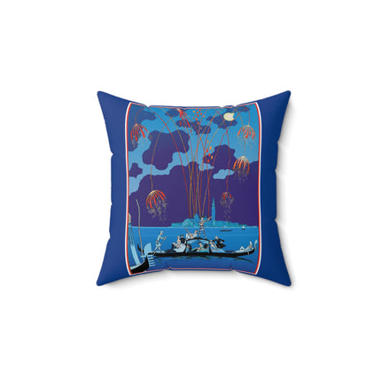 Fireworks in Venice by George Barbier Spun Polyester Square Pillow