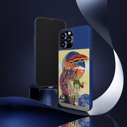 Parasol Sunset Geisha Phone Case – Elegant Twilight Grace