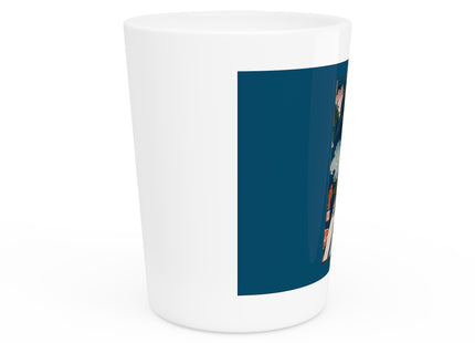 Modern Gallants with Morning Glories by Tsukioka Yoshitoshi Ceramic Shot Glass