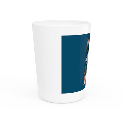 Modern Gallants with Morning Glories by Tsukioka Yoshitoshi Ceramic Shot Glass