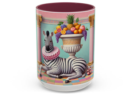Still Life with Zebra, Fruit, and Pink Columns Colorful Mugs (11oz, 15oz)