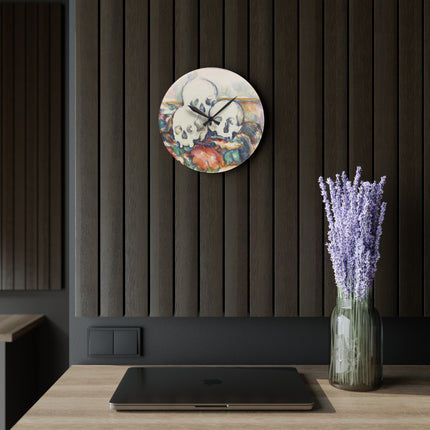 The Three Skulls by Paul Cézanne Acrylic Wall Clock, Round and Square
