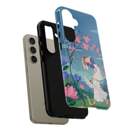 🌸☂️ The Lady Of The Falling Blossoms Phone Case – Art Deco Garden Whimsy