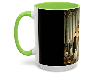 Ghostly Welcome – A Halloween Night Colorful Mugs (11oz, 15oz)