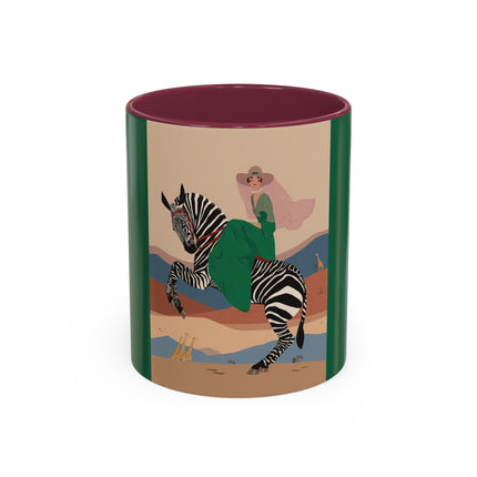 Zebra Rider Colorful Mugs – Safari Chic & Art Deco Adventure