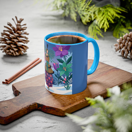 🌹❄️ The Holly Rose Of Winter Colorful Mug – Art Deco Christmas Garden