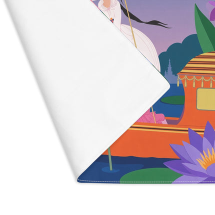 🪷🛶 The Lady Of The Lotus Lake Placemat – Art Deco Garden Voyage