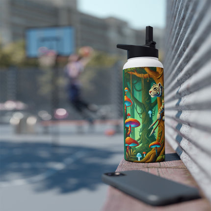 Silent Stripes Stainless Steel Water Bottle, Standard Lid