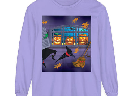 Whimsical Halloween Mischief Unisex Garment-dyed Long Sleeve T-Shirt