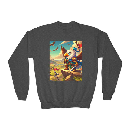 Watchful Guardian Youth Crewneck Sweatshirt – Courage, Strength & Imagination