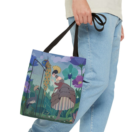 🦚🌸 The Lady Of The Peacock Garden Tote Bag – Art Deco Floral Fantasy