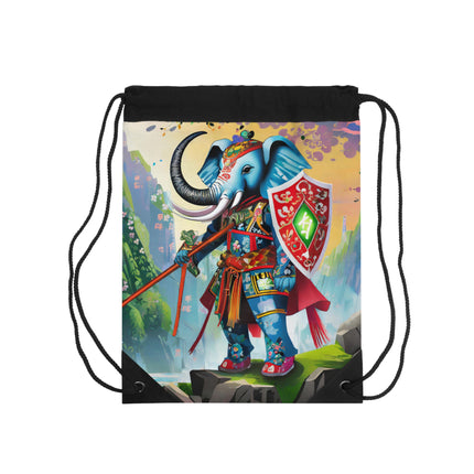 Cyberpunk Elephant Drawstring Bag