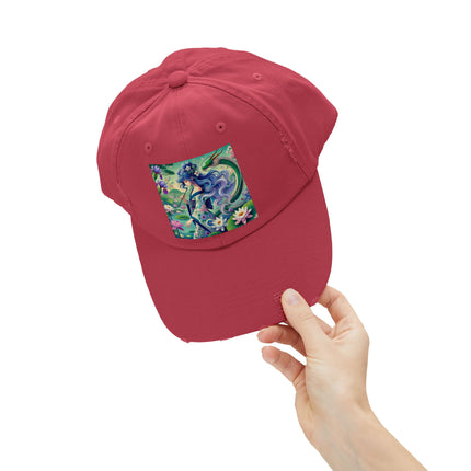 Fairy of the Koi Pond Unisex Distressed Cap