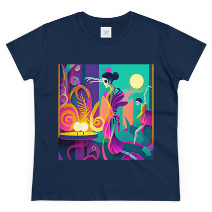 Dance of the Skeleton Ballerinas Women's Midweight Cotton Tee