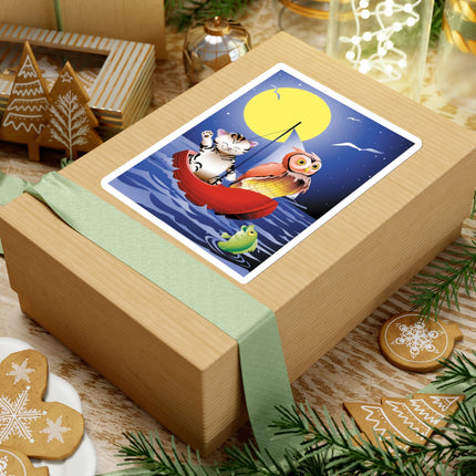 Embarking on a Moonlit Journey  Kiss-Cut Stickers (4 Sizes)