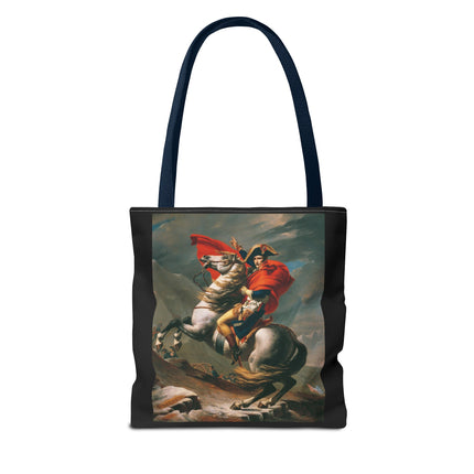 Napoleon Crossing the Alps by Jacques-Louis David Tote Bag (AOP)