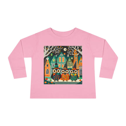 Night of the Trick-or-Treating Owlets Toddler Long Sleeve Tee