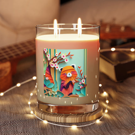 A Playful Red Panda Scented Candle - Full Glass, 11oz - The White Tea & Fig, The Lavender & Sage, and The Ocean Mist & Moss