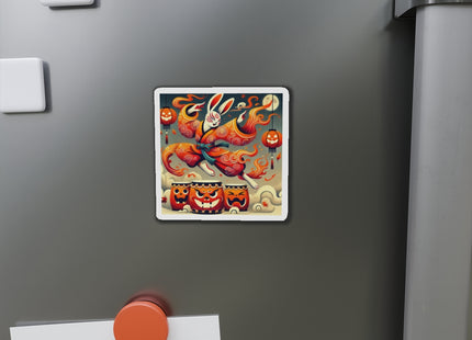 Jack-O’-Lantern Drums & The Kabuki Rabbit Die-Cut Magnets (4 Sizes)