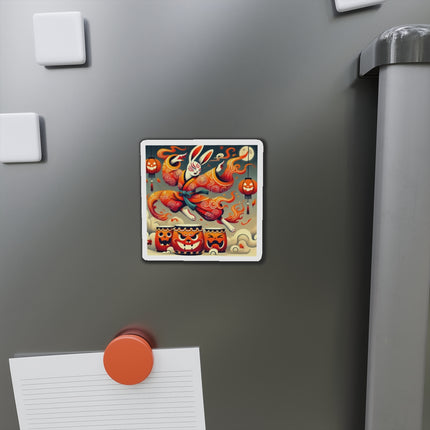 Jack-O’-Lantern Drums & The Kabuki Rabbit Die-Cut Magnets (4 Sizes)
