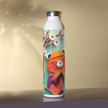 A Playful Red Panda Slim Water Bottle