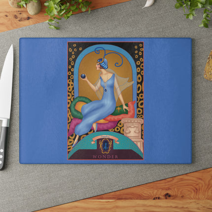 September & Sapphire Zodiac Glass Cutting Board