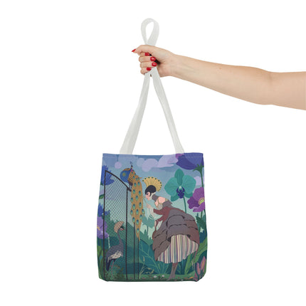 🦚🌸 The Lady Of The Peacock Garden Tote Bag – Art Deco Floral Fantasy