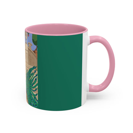 The Peacock's Admiration Colorful Mug (11oz, 15oz) – Rococo Elegance, Peacock Beauty & Garden Charm