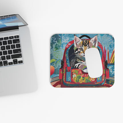 Whiskered Wanderings Mouse Pad, Rectangle
