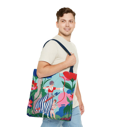 🏹🌺 The Lady Of The Enchanted Garden Archery Tote Bag – Art Deco Floral Adventure