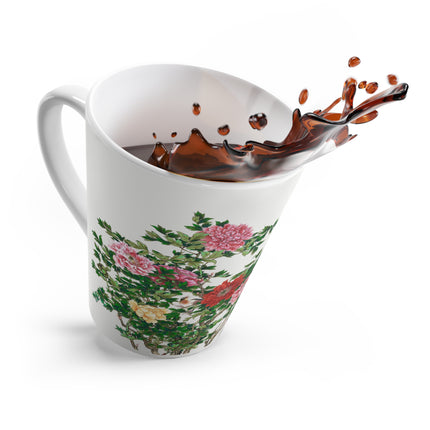 Peonies and Birds by Okamoto Shuki Latte Mug