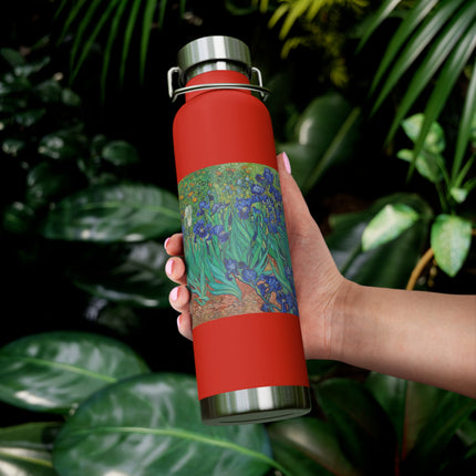 Irises by Vincent Van Gogh Copper Vacuum Insulated Bottle, 22oz