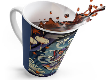 Skeleton Kabuki Performer Latte Mug