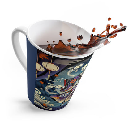 Skeleton Kabuki Performer Latte Mug