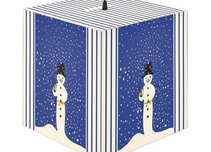 Snowman in Falling Snow Light Cube Lamp